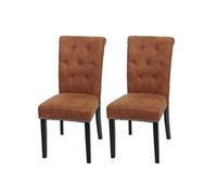 Lot De 2 Chaises De Salle À Manger Chesterfield Ii Imitation Daim, Pieds Foncés Multicolore