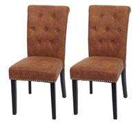 Chaise Mendler Lot de 2 chaises de salle à manger Chesterfield II imitation daim pieds foncés