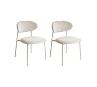 Lot de 2 chaises de salle à manger COWLEY Tissu chenille Beige clair