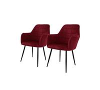 Lot de 2 Chaises de Salle à Manger Cuisine Salon Séjour Bordeaux Assise Siège
