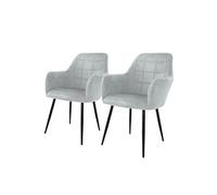 Lot de 2 Chaises de Salle à Manger Cuisine Salon Séjour - Gris - Assise Siège