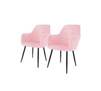 Lot de 2 Chaises de Salle à Manger Cuisine Salon Séjour - Rose - Assise Siège