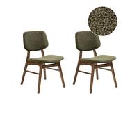 Lot de 2 chaises de salle à manger ELAINE Bois Marron foncé/ Vert