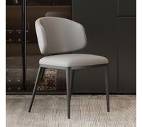 Lot de 2 chaises de salle à manger élégantes en cuir avec coussins rembourrés, dossier haut, parfait pour la cuisine, le salon, la chambre à coucher, le salon et la baignoire.