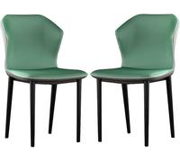 Lot de 2 chaises de salle à manger élégantes en simili cuir pour cuisine, chambre à coucher, balcon, maquillage avec cadre en acier au carbone - Meubles élégants pour maisons modernes