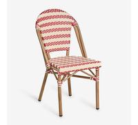 Lot De 2 Chaises De Salle À Manger Empilables En Aluminium Brielle Bistro Beige Crème - Rouge Bordeaux