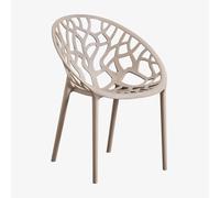 Lot de 2 chaises de salle à manger empilables en polypropylène Ores Moka Brown