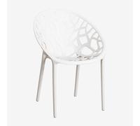 Lot de 2 chaises de salle à manger empilables Ores Blanc Gardenia