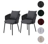 Mendler Lot de 2 chaises de Salle à Manger en Aluminium HWC-P89 Anthracite