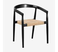 Lot De 2 Chaises De Salle À Manger En Bois De Teck Visby Design Noir Uni Noir