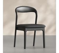 Lot de 2 chaises de salle à manger en bois massif à dossier incurvé, chaises d'appoint rembourrées sans accoudoirs pour cuisine, bureau et salon - Finition gris et noyer, mobilier de maison