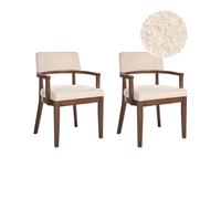 Beliani Lot de 2 Chaises de Salle à Manger en Bouclé Assise Tapissée Marron et Beige Dalbo