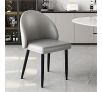 Lot de 2 chaises de salle à manger en cuir synthétique avec dossier incurvé, design sans accoudoirs pour le maquillage, la négociation et les loisirs