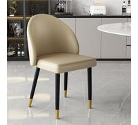 Lot de 2 chaises de salle à manger en cuir synthétique avec dossier incurvé, design sans accoudoirs pour le maquillage, la négociation et les loisirs