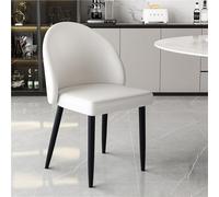 Lot de 2 chaises de salle à manger en cuir synthétique avec dossier incurvé, design sans accoudoirs pour le maquillage, la négociation et les loisirs