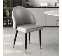 Lot de 2 chaises de salle à manger en cuir synthétique avec dossier incurvé, design sans accoudoirs pour le maquillage, la négociation et les loisirs