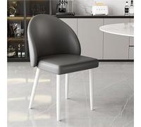 Lot de 2 chaises de salle à manger en cuir synthétique avec dossier incurvé, design sans accoudoirs pour le maquillage, la négociation et les loisirs