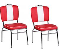 lot de 2 chaises de salle à manger en similicuir American Diner rétro fauteuil rembourré