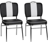 lot de 2 chaises de salle à manger en similicuir American Diner rétro fauteuil rembourré