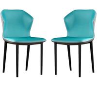 Lot de 2 chaises de salle à manger en similicuir pour cuisine, chambre à coucher, balcon et maquillage - Tabourets élégants en acier au carbone polyvalents rembourrés pour décoration de la maison.