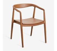 Lot de 2 chaises de salle à manger en teck Rokan avec accoudoirs bois de teck