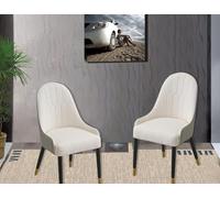 Lot de 2 chaises de salle à manger ergonomiques en cuir synthétique modernes en bois massif et pieds en métal pour salon et salle à manger, couleur grise, soutien confortable