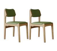 Lot de 2 chaises de salle à manger ergonomiques modernes du milieu du siècle, rembourrées en cuir synthétique résistant aux rayures, cadre en bois de chêne pour la décoration de la cuisine e