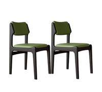 Lot de 2 chaises de salle à manger ergonomiques modernes du milieu du siècle, rembourrées en cuir synthétique résistant aux rayures, cadre en bois de chêne pour la décoration de la cuisine e