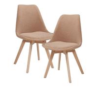 Lot de 2 chaises de salle à manger Fläten bouclé taupe