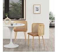 Lot de 2 chaises de salle à manger Flen 75 x 52 x 49 cm marron