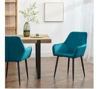 Lot de 2 chaises de salle à manger Hollola 86 x 57 x 56 cm bleu turquoise [en.casa] Bleu