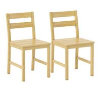 Lot de 2 chaises de salle à manger - HOMCOM - assise à lattes - dossier incurvé - bambou - 42 x 45 x 80 cm - naturel