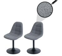 Lot de 2 chaises de salle à manger HWC-A60, chaise de cuisine chaise pivotante, acier MVG tissu/textile bouclé (450g/m²) gris foncé