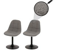 Lot de 2 chaises de salle à manger HWC-A60, chaise de cuisine chaise pivotante, acier MVG tissu/textile bouclé (450g/m²) gris