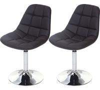 lot de 2 chaises de salle à manger HWC-A60, chaise pivotante, chrome ~ similicuir brun