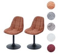 Lot de 2 chaises de salle à manger HWC-A60 Chenille (465g/m²) terracotta