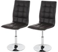 lot de 2 chaises de salle à manger HWC-C41, chaise de cuisine, hauteur réglable pivotante, similicuir FSC®- ~ marron