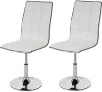 2x chaise de salle à manger MENDLER HWC-C41, fauteuil, similicuir blanc Blanc G