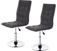 Lot de 2 chaises de séjour ou de Salle à mangerHWC-C41, réglable en Hauteur - Gris Clair