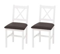 Lot de 2 chaises de salle à manger HWC-F77 blanches, rembourrage noir