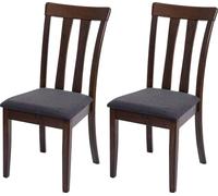 lot de 2 chaises de salle à manger HWC-G46, chaise de cuisine Chaise, tissu/textile bois massif ~ structure foncée, gris foncé