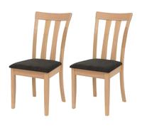 Mendler Lot de 2 chaises de Salle à Manger HWC-G46 Couleur Naturelle, Noir