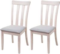 lot de 2 chaises de salle à manger HWC-G46, chaise de cuisine, tissu/textile bois massif ~ structure claire, gris