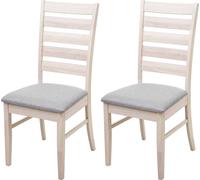 2X Chaise de Salle à Manger HWC-G47, Chaise pour Cuisine, Tissu, en Bois Massif - châssis Clair, Gris