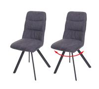 Lot de 2 chaises de salle à manger HWC-J69, chaise de cuisine, pivotante Auto-Position, velours ~ anthracite