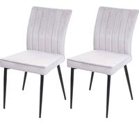 Lot De 2 Chaises De Salle À Manger Hwc-K16, Chaise De Cuisine, Velours Métal Gris Clair Multicolore