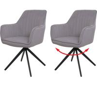 Lot de 2 chaises de salle à manger MENDLER HWC-L79 Auto-Position tissu/textile gris clair Gris clair G