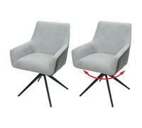 Lot de 2 chaises de salle à manger HWC-L91 gris clair Similicuir gris foncé