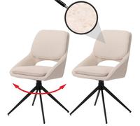 Mendler Lot de 2 chaises de Salle à Manger HWC-N73 crème