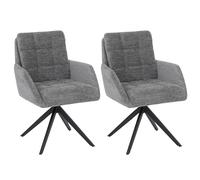 Lot de 2 chaises de salle à manger HWC-Q36, à retour automatique, gris